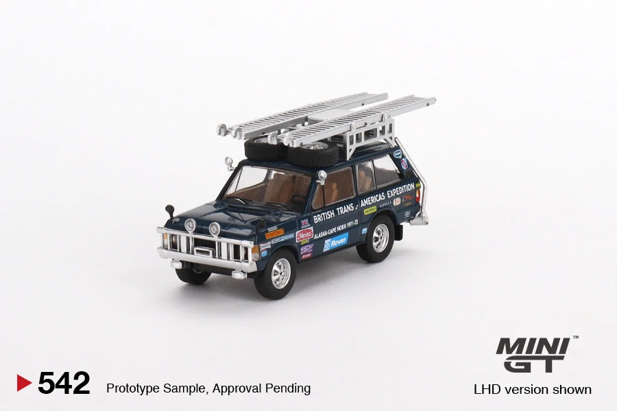 MiniGT #542 Range Rover 1971 British Trans-Americas Expedition (VXC-868K)