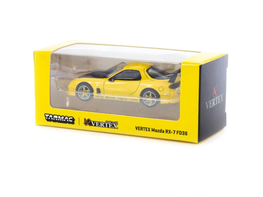Mazda RX-7 FD3S VERTEX Yellow Metallic 1:64 Tarmac