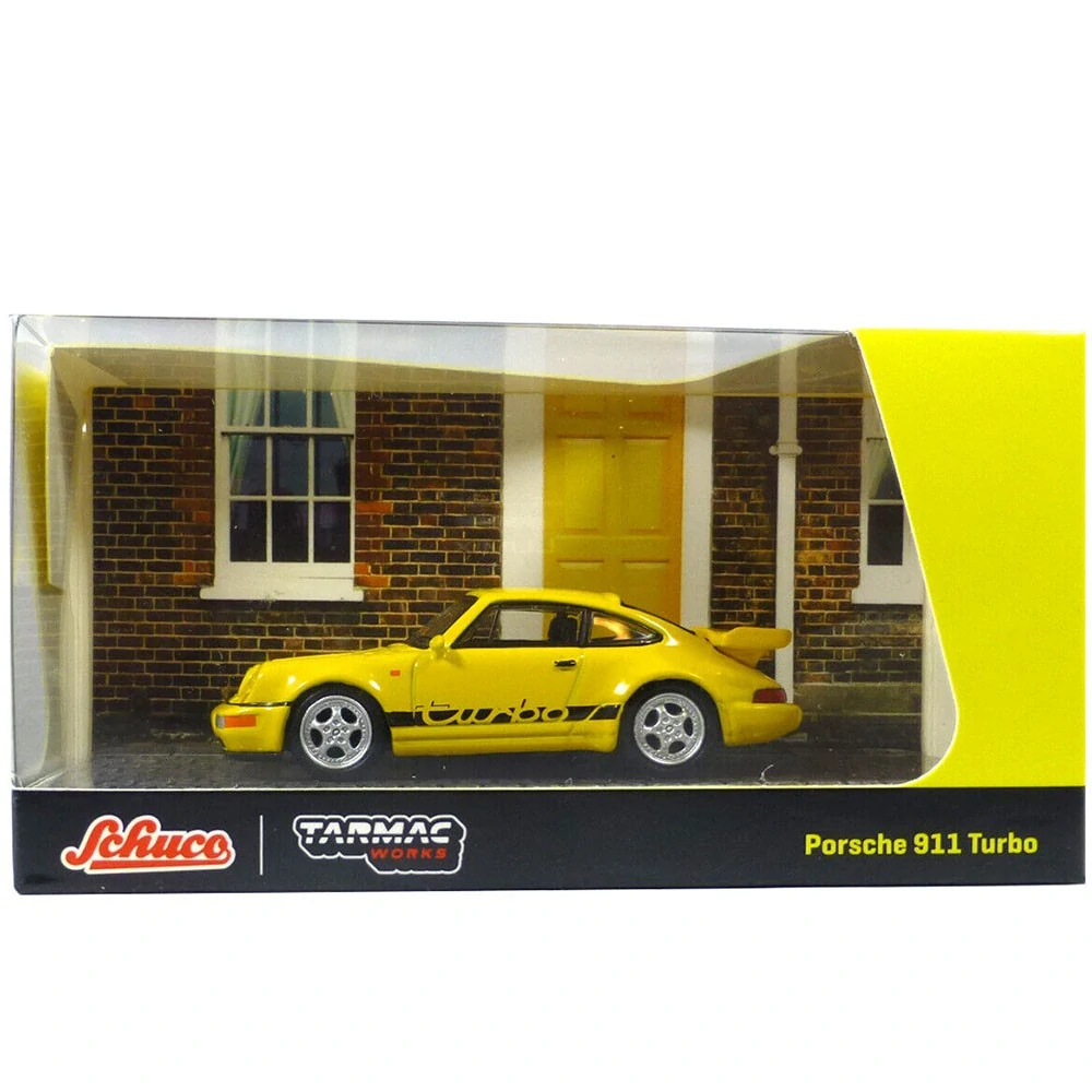Porsche 911 964 Turbo Yellow 1:64 Schuco/tarmac