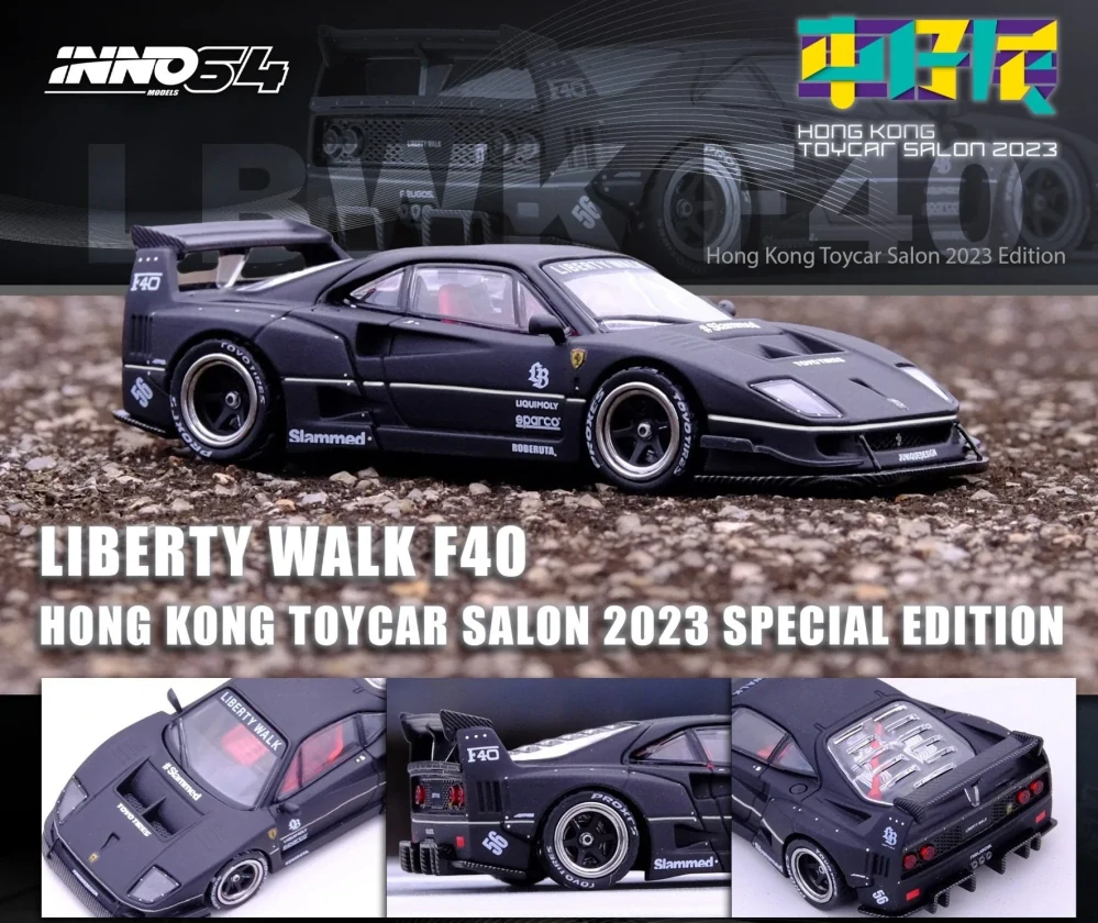 Ferrari F40 LBWK Matte Black Hong Kong Expo 2023 1:64 INNO64